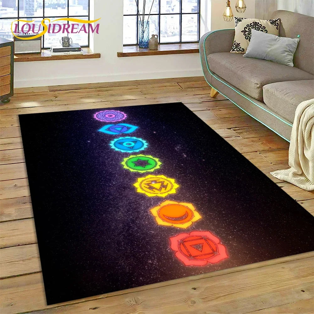 3D Rainbow Chakra Yoga Meditation Rug
