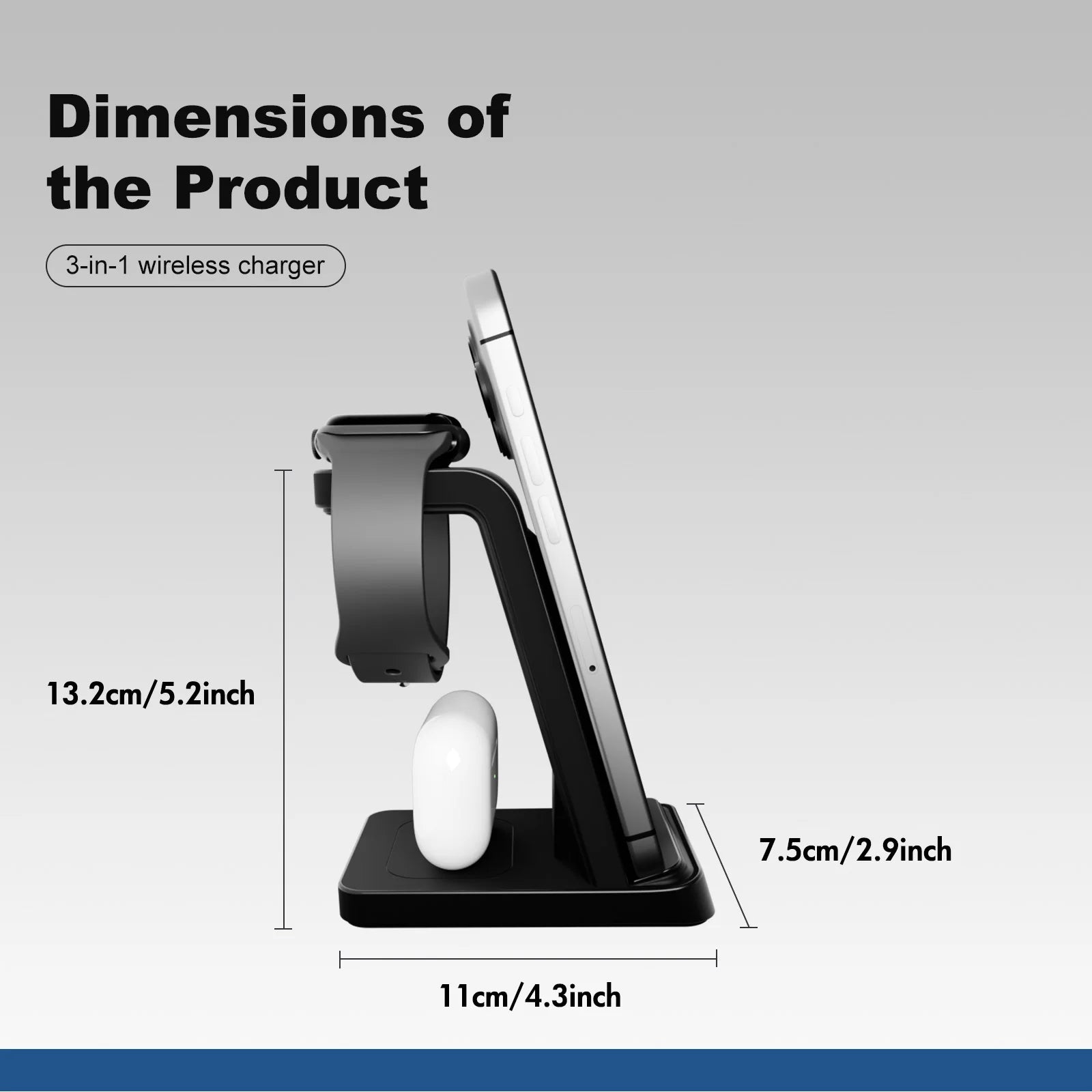 3-in-1 Wireless Charger 18W Foldable Travel