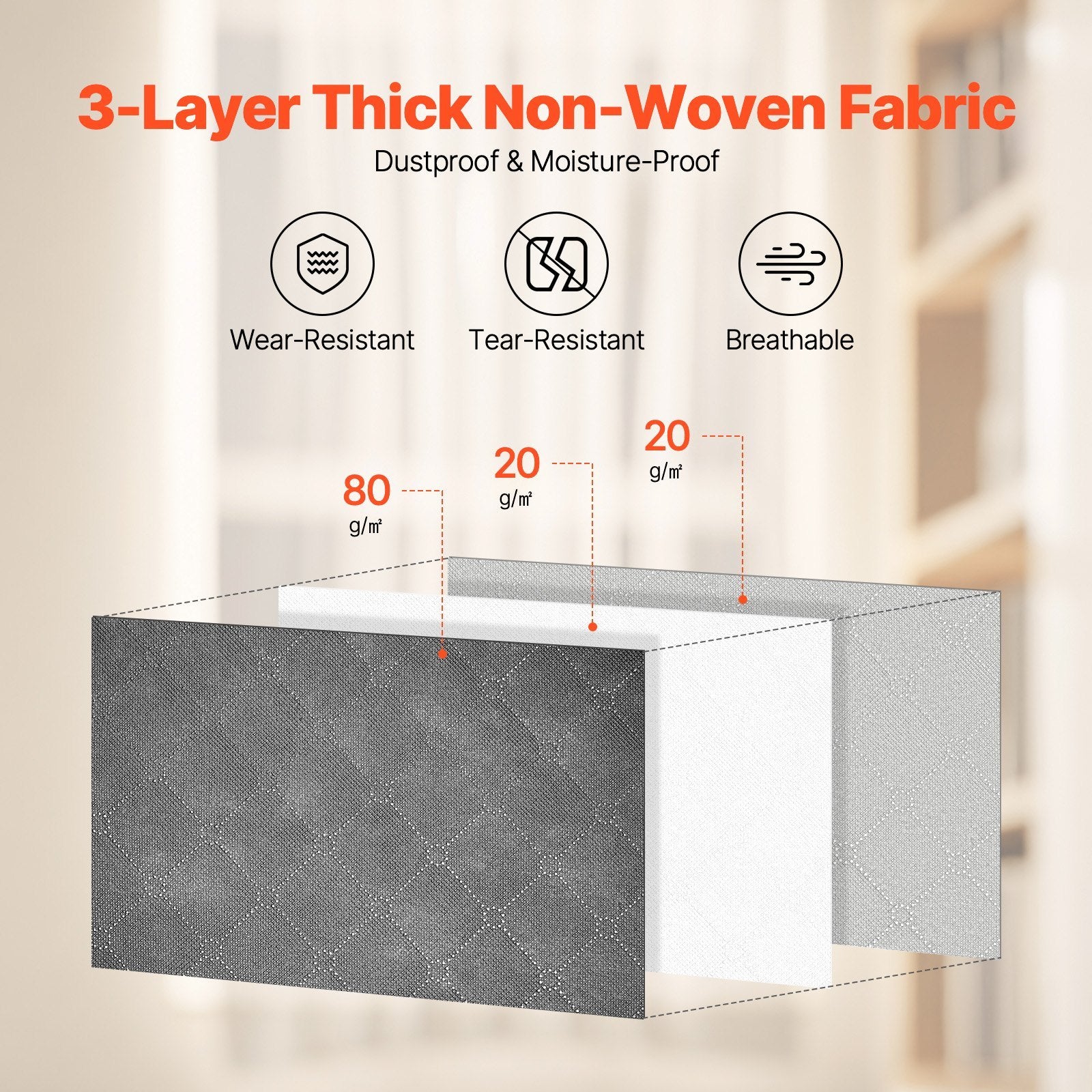 6er-Pack übergroße Aufbewahrungstaschen für Decken, 60 l