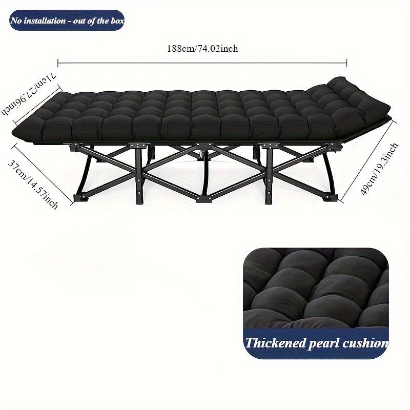 Black Heavy Duty Foldable Camp Cot