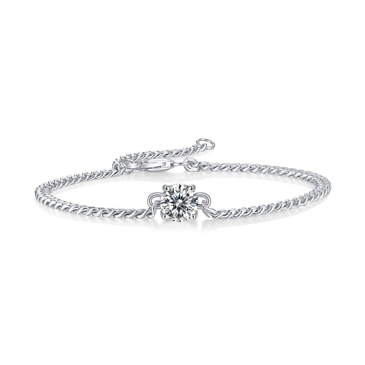 Cuban Diamond Silver Bracelet Set