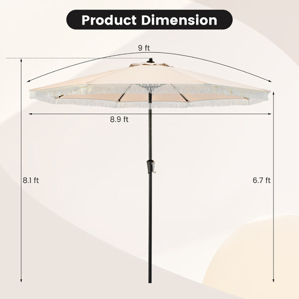 9 FT Sun-Protective Patio Umbrella