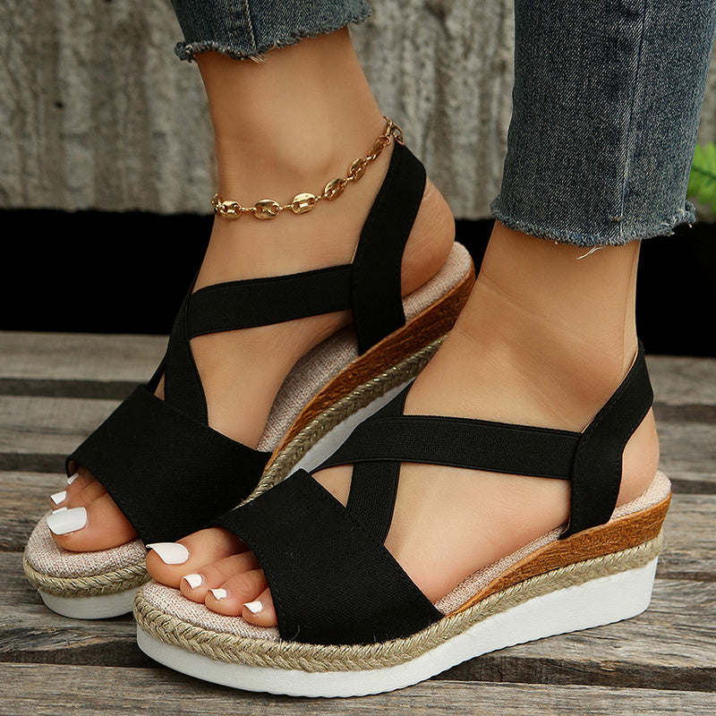 Women’s Cross-Strap Wedge Sandals