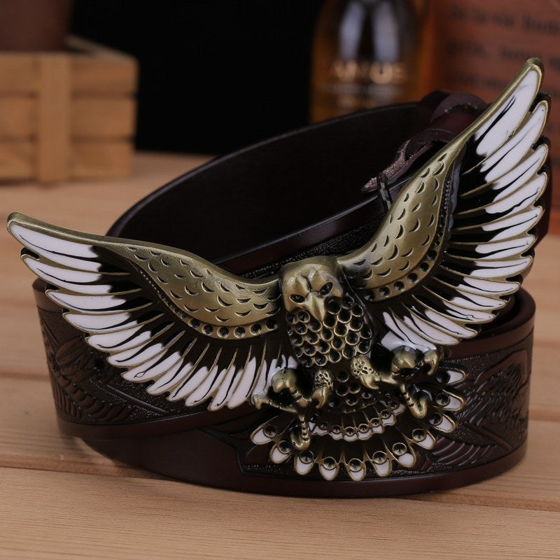 Men’s Eagle Buckle Leather Belt