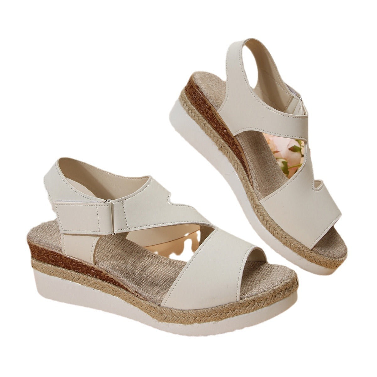 Große Größen Stroh High Heel Sandalen Damen