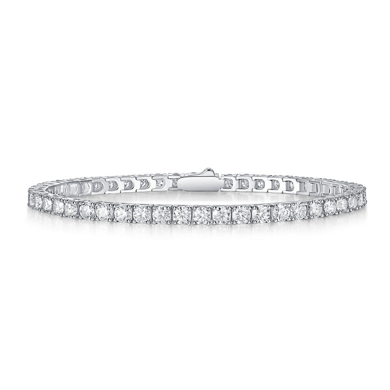Einzigartiges Mosan-Diamant-Silberarmband