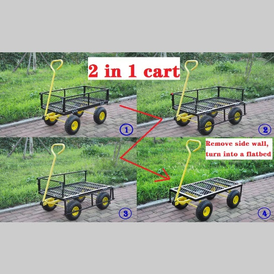 Carriage Steel Garden Cart w/ Swivel Handle