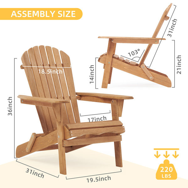 Wooden Folding Outdoor Beach Chair Set