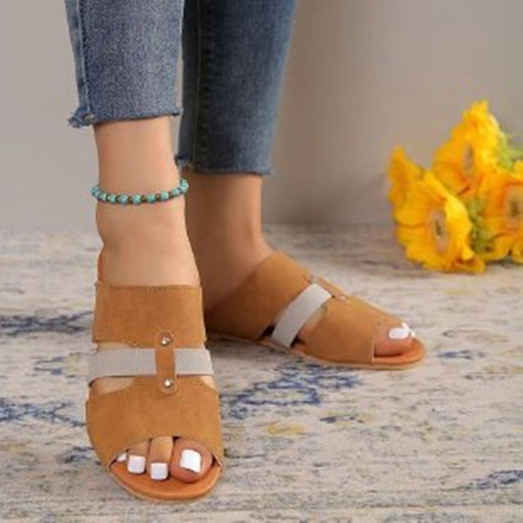 Belted Fish Mouth Flat Sandals Women