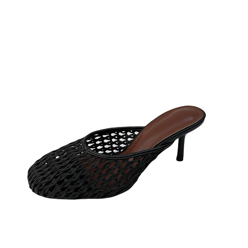 Geschlossene Zehensandalen mit gewebten Hohlsandalen für Damen