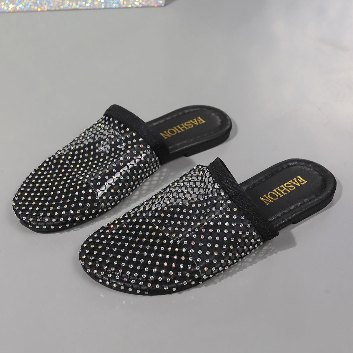 Transparent Rhinestone Hollow Sandals Women