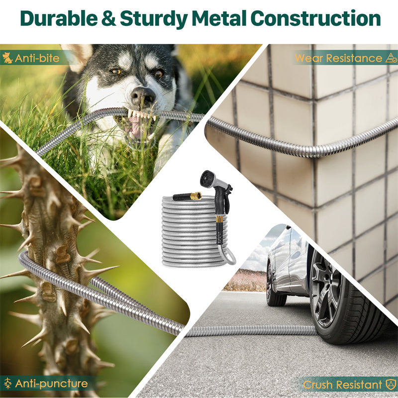 100 Fuß Metall-Gartenschlauch mit Sprühdüse