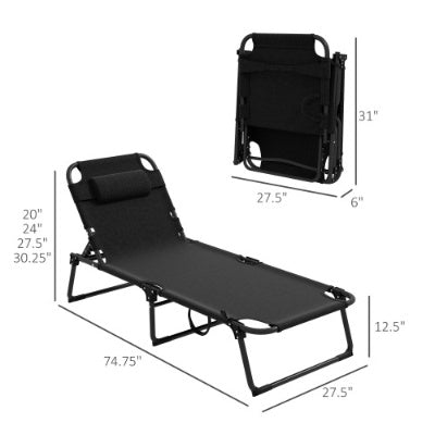 Outsunny Adjustable Folding Chaise Lounge