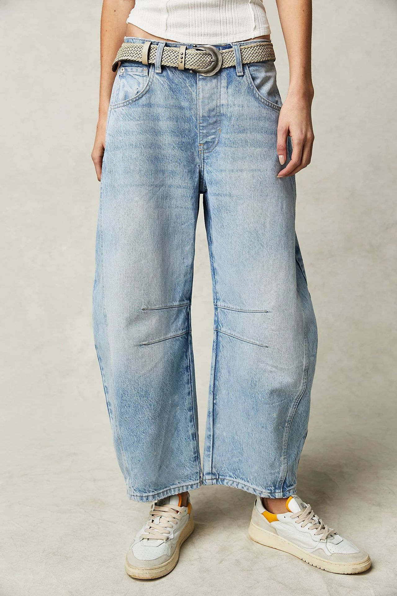 High Stretch Wide Leg Barrel Jeans