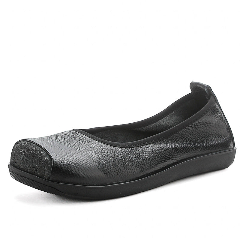 Flache bequeme Herbstschuhe aus Rindsleder