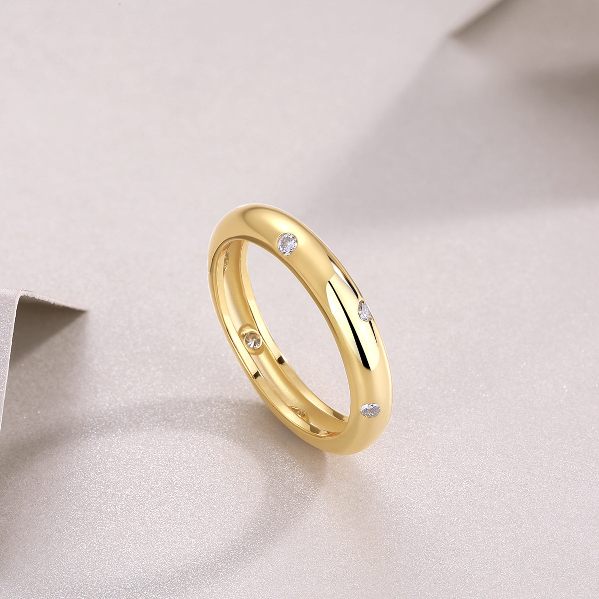 Starry Moissanite Silver Wedding Ring