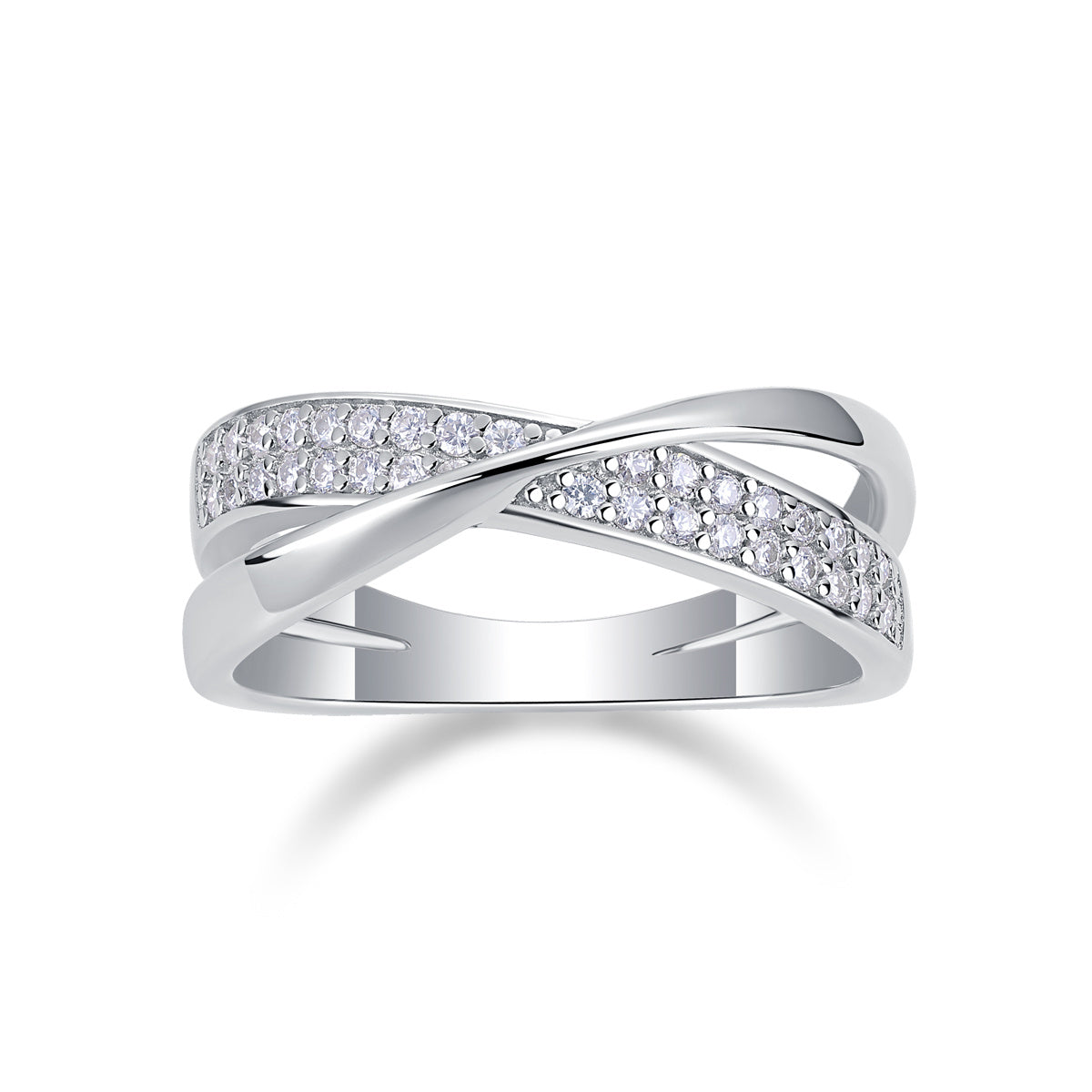 Wrap-Around Moissanite Silver Ring Set