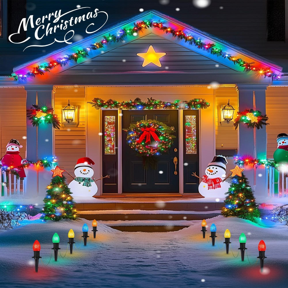 Weihnachts-Solar-C9-Erdbeer-Bodensteckerleuchten