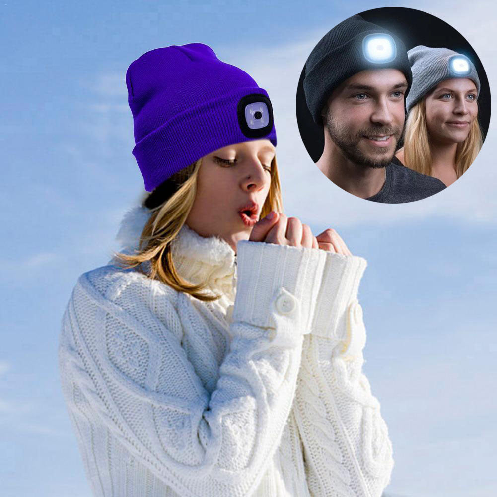 LED Light-Up Knit Beanie Hat
