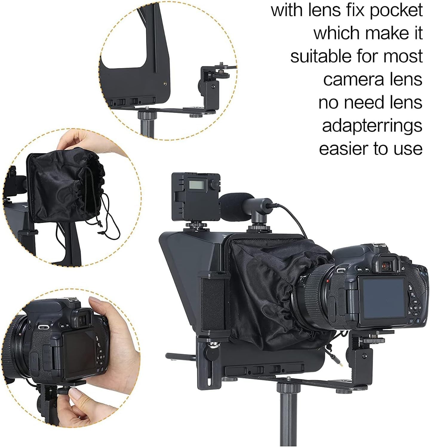 Portable Smartphone SLR Teleprompter Kit