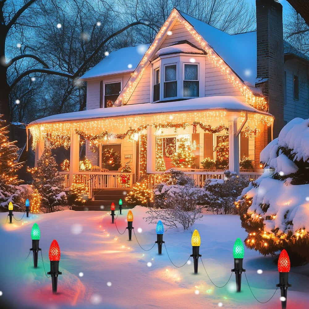 Weihnachts-Solar-C9-Erdbeer-Bodensteckerleuchten