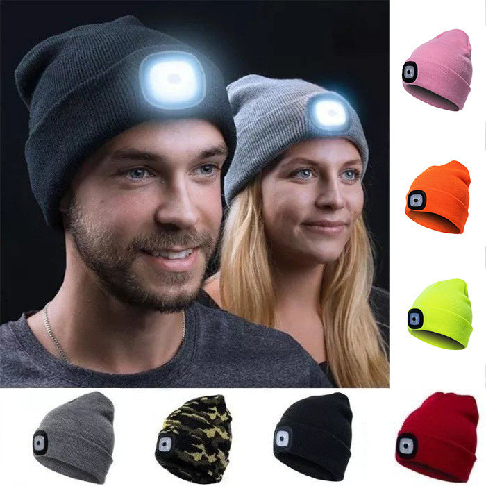 LED Light-Up Knit Beanie Hat
