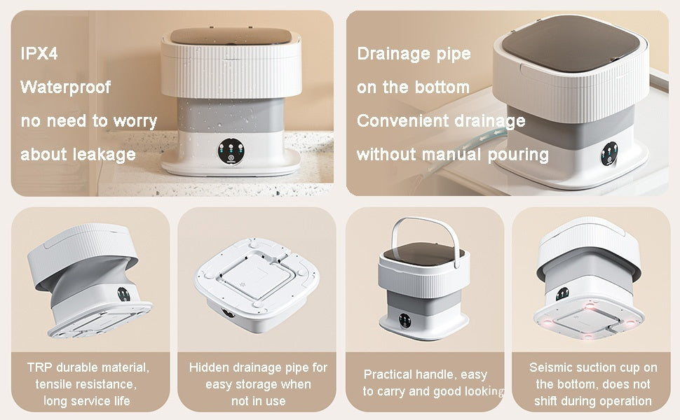 Tragbare, faltbare Waschmaschine, 10 l