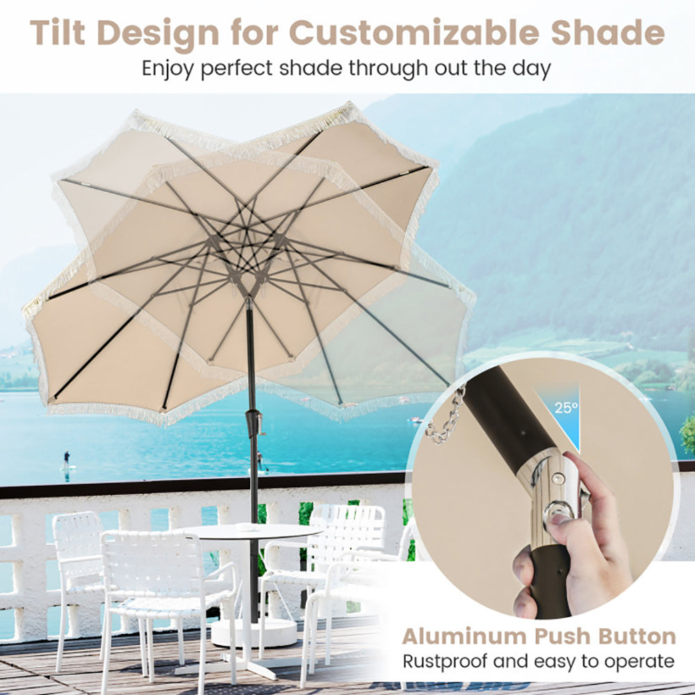 9 FT Sun-Protective Patio Umbrella
