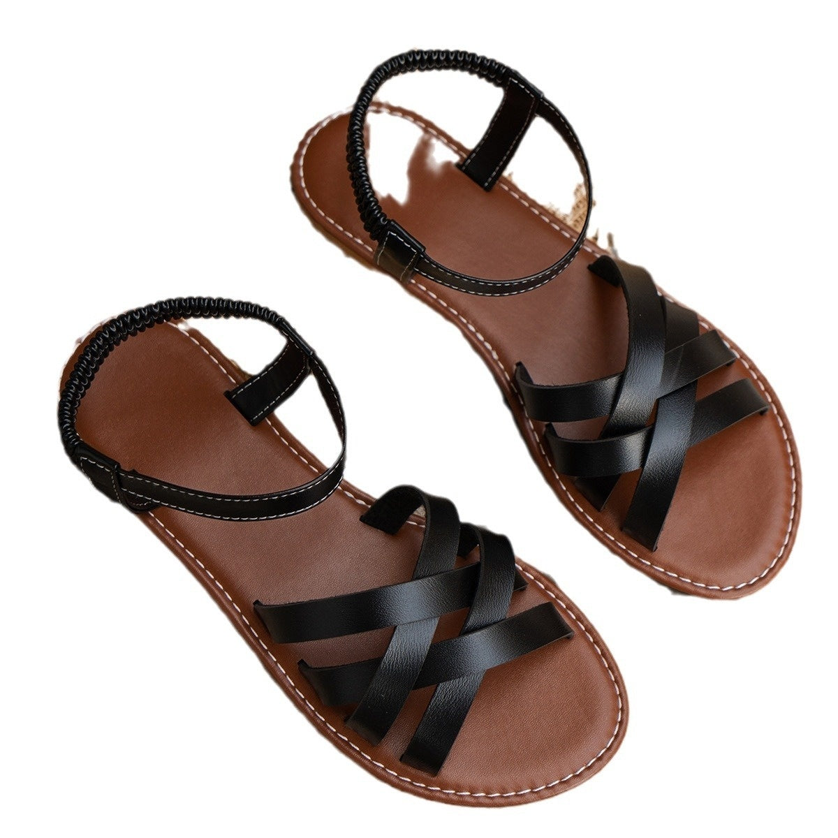 Damenmode koreanische Sandalen mit flachem Boden