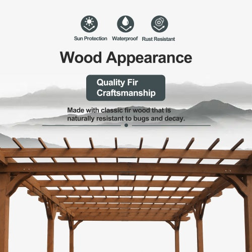 12x16 Outdoor Wooden Grape Pergola