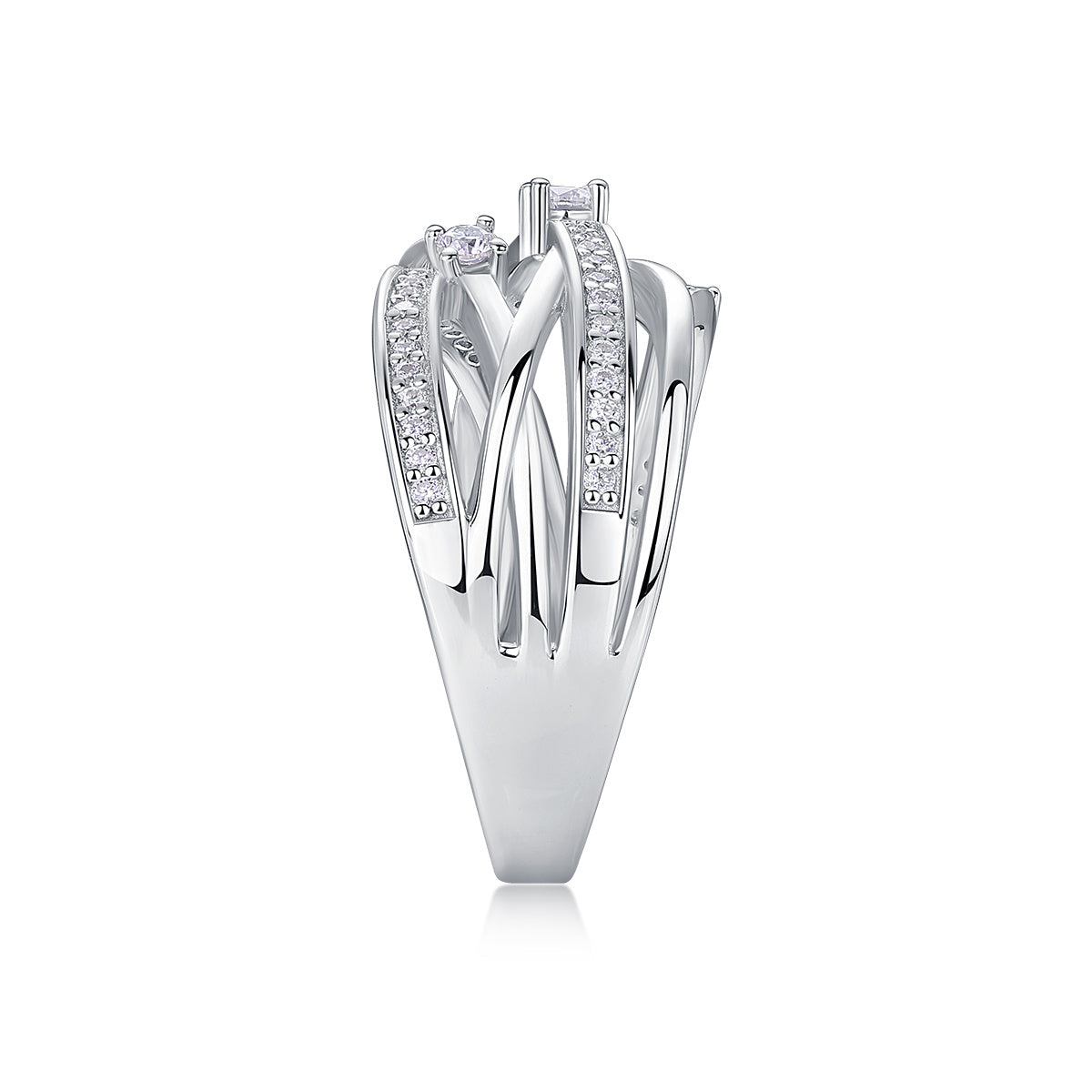 Star Moissanite Luxury Silver Ring Set