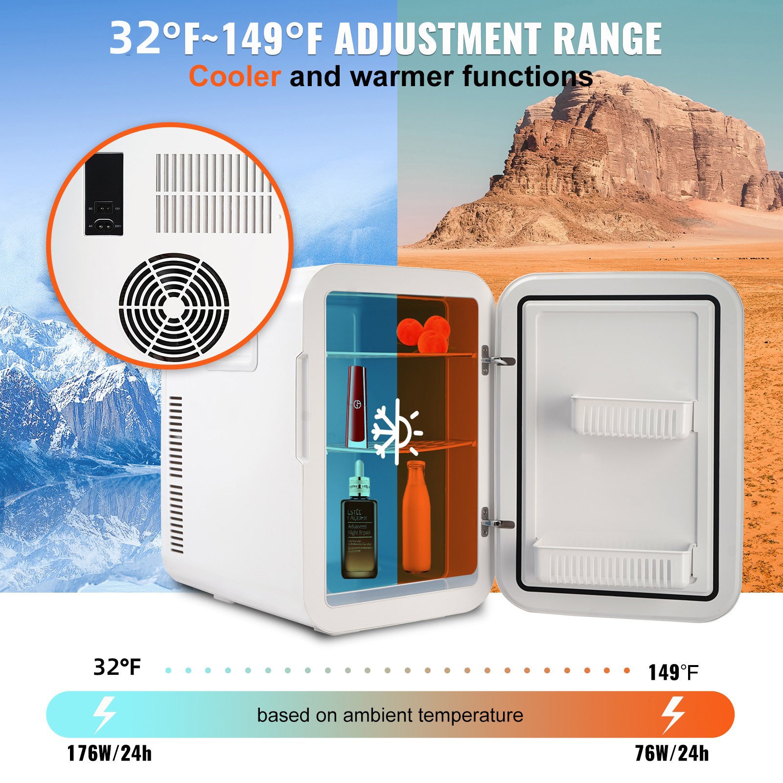 VEVOR 20L Hautpflege-Minikühlschrank, Weiß