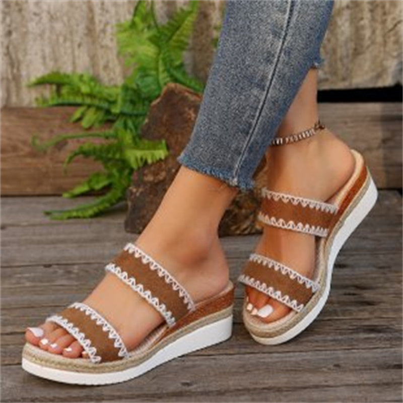 Hemp Rope Woven Wedge Sandals Women