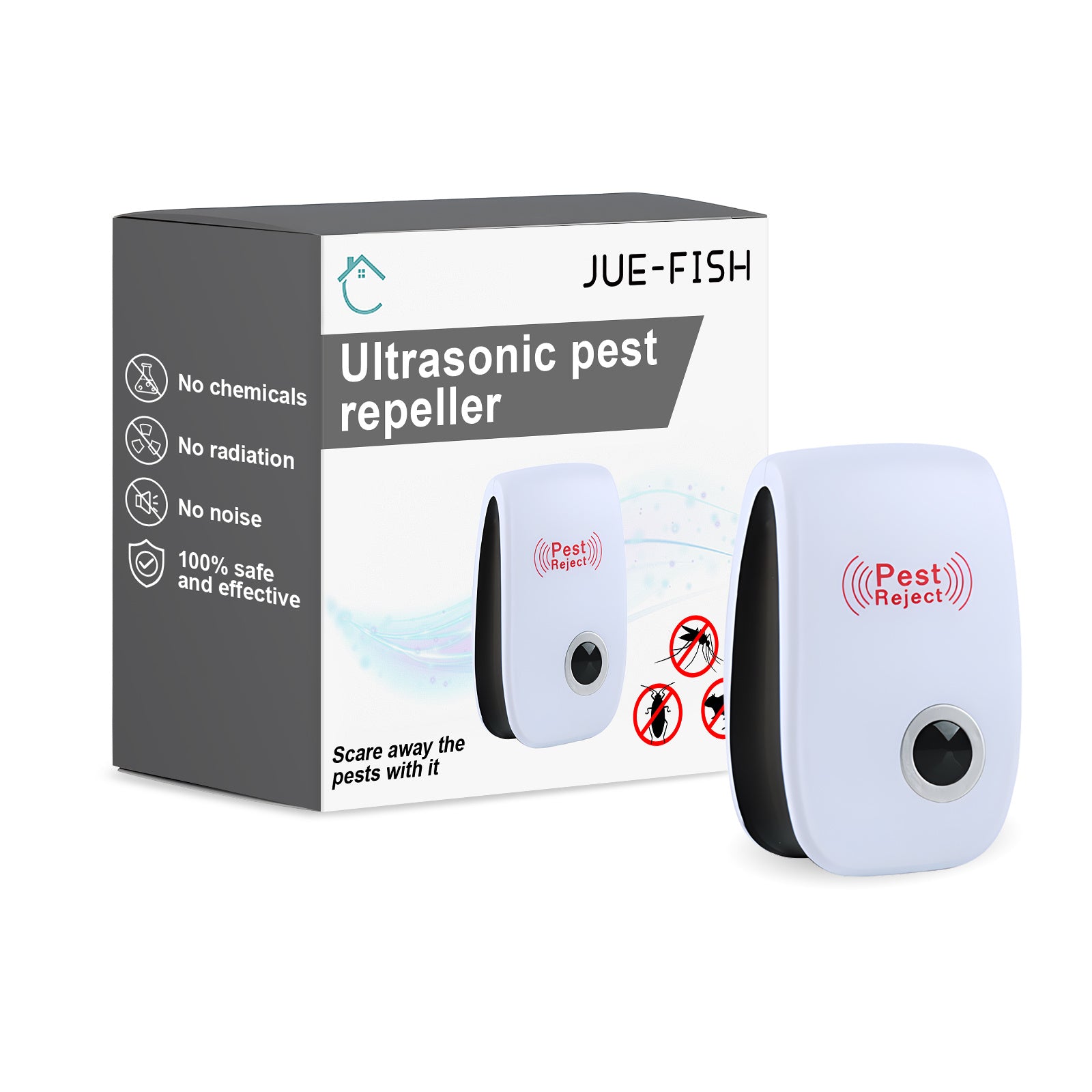 Jue-Fish Ultrasonic Pest Repeller Plug-In