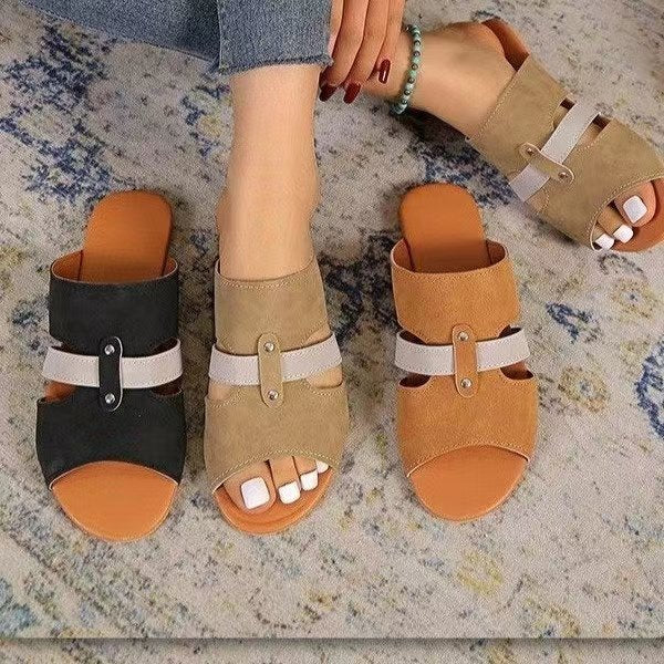 Belted Fish Mouth Flat Sandals Women