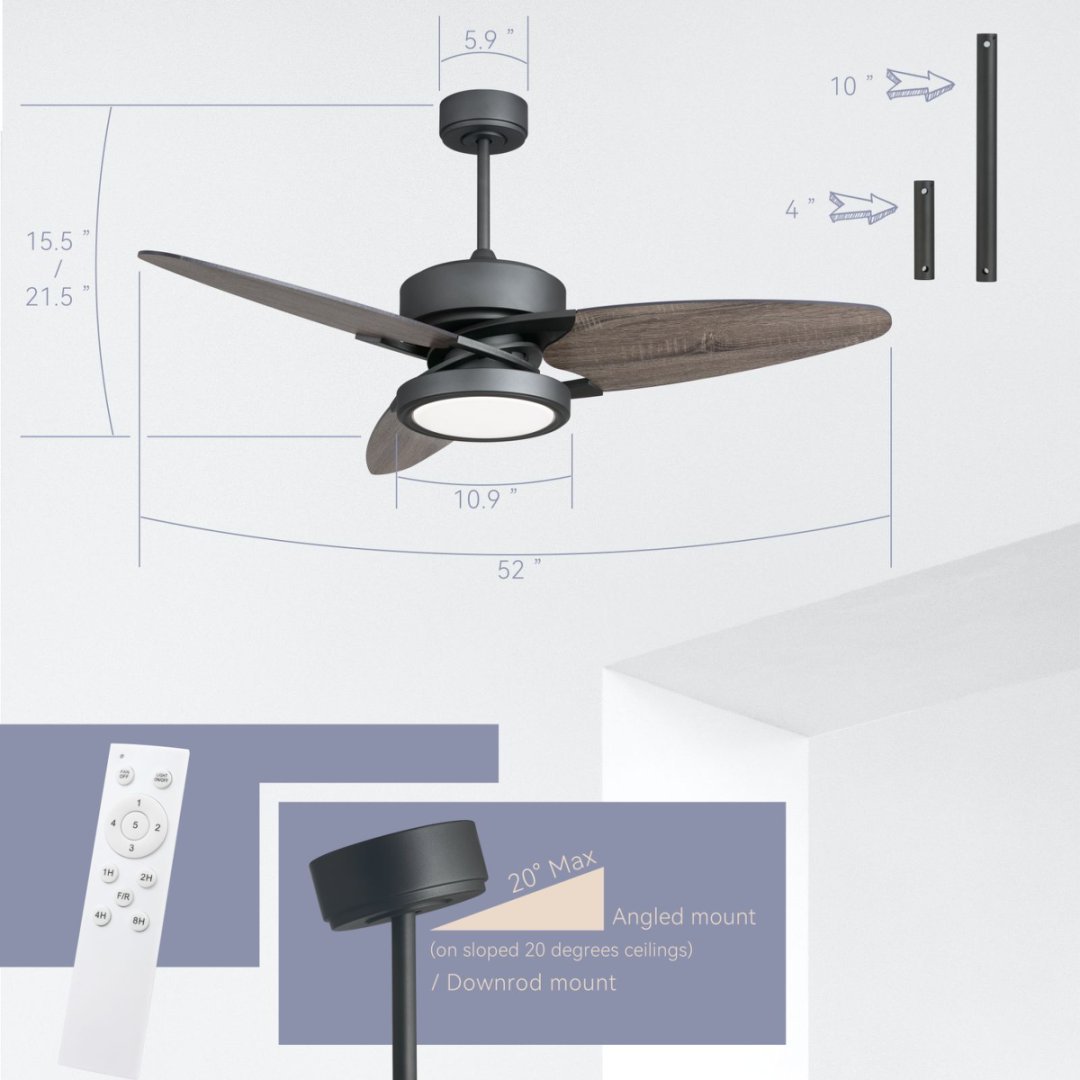 Light Pro 52" Smart Ceiling Fan LED