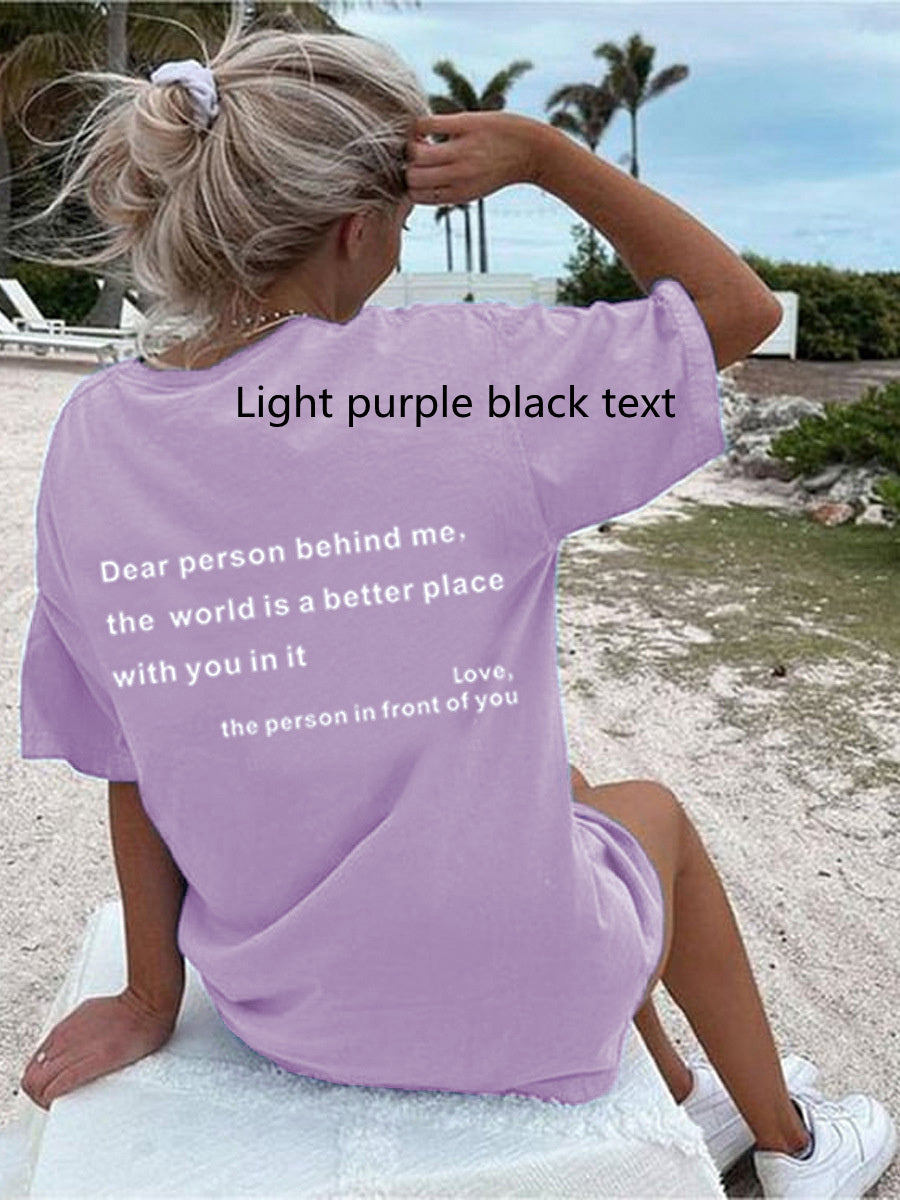 Women’s Letter Print Slogan Tee