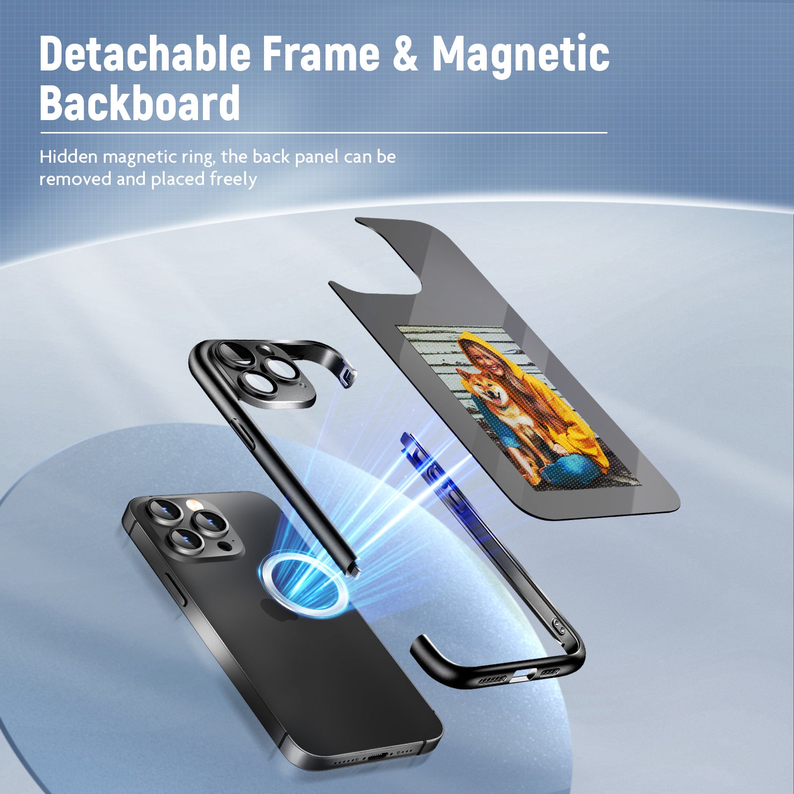 Étui à rabat intelligent NFC E-Ink pour iPhone 15 Pro Max