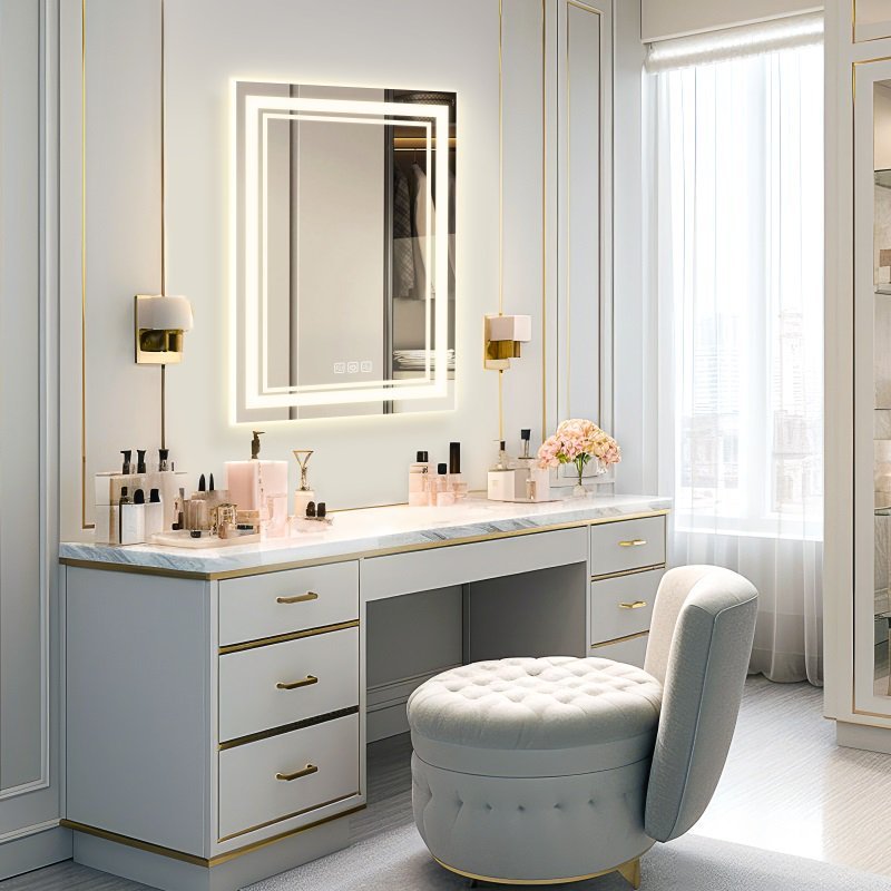 LED Bathroom Mirror with Defog & Dimming