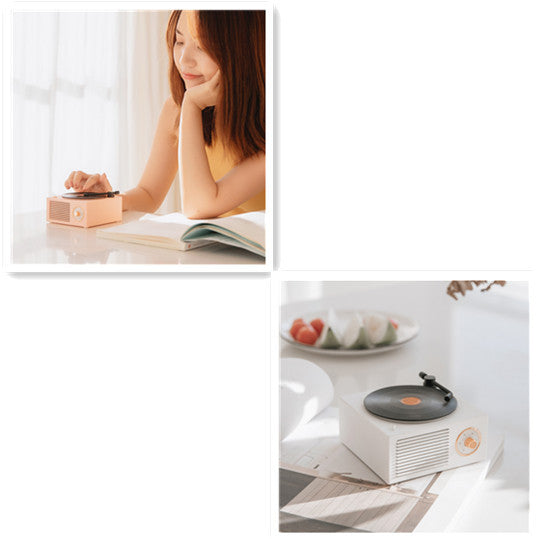 Mini haut-parleur phonographe Bluetooth rétro