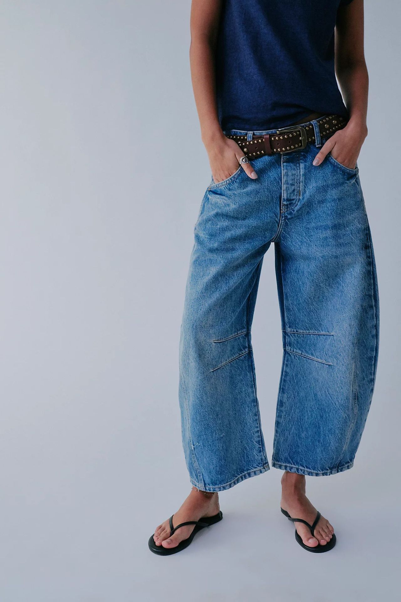 High Stretch Wide Leg Barrel Jeans