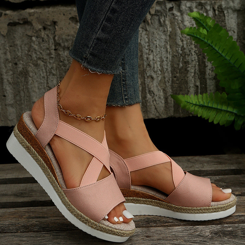Women’s Cross-Strap Wedge Sandals