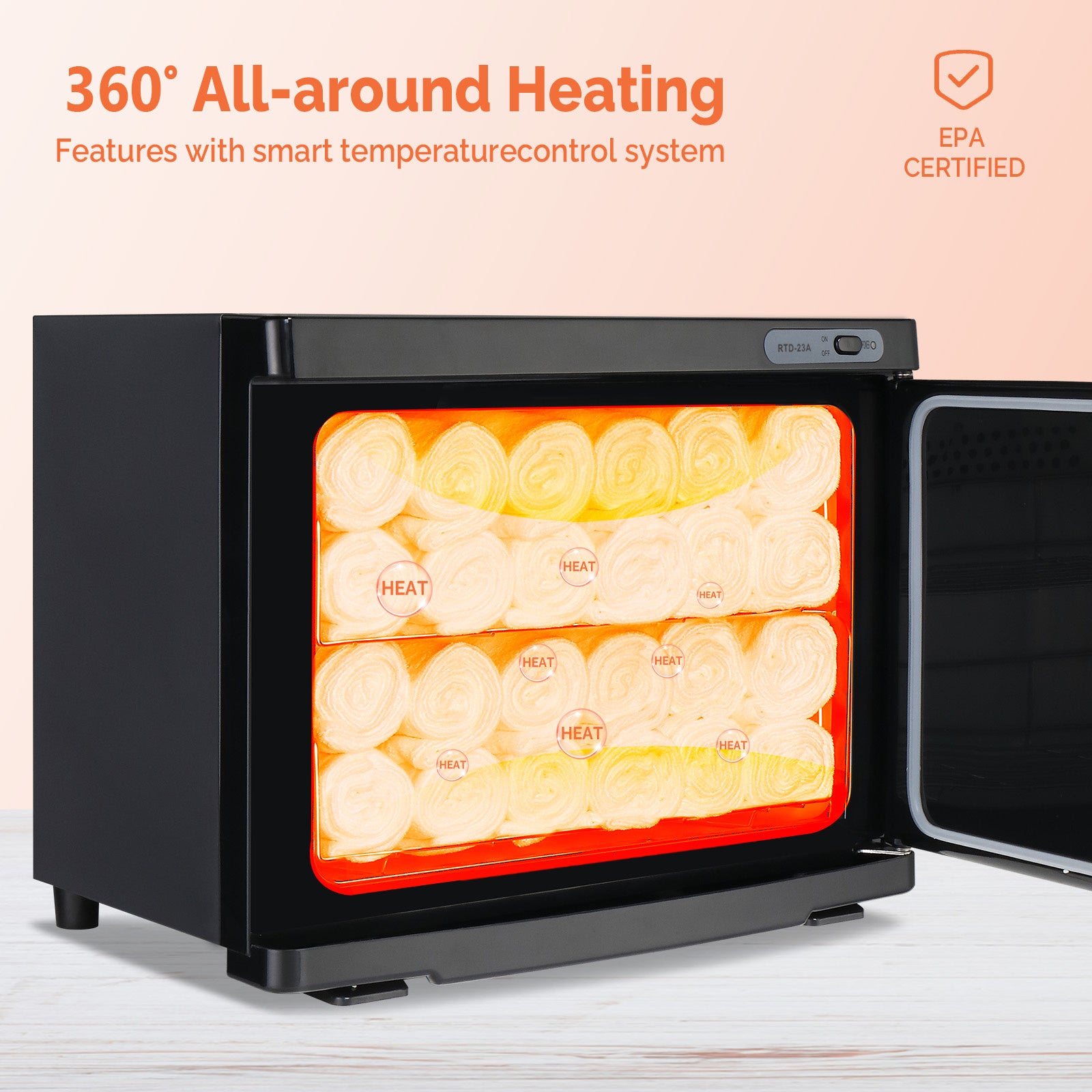 110 V 23 l Handtuchsterilisator, schwarzes ABS