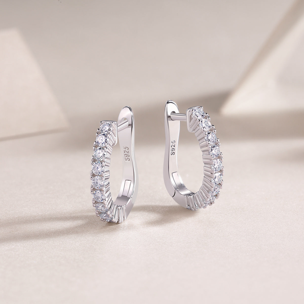 Modern Guide Diamond Stud Earrings