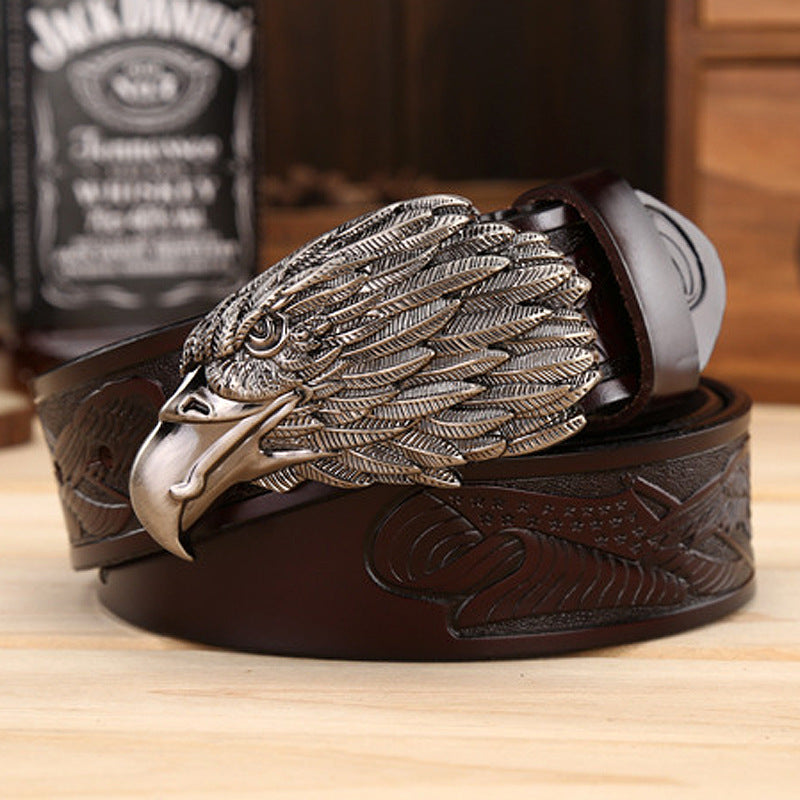 Men’s Eagle Buckle Leather Belt