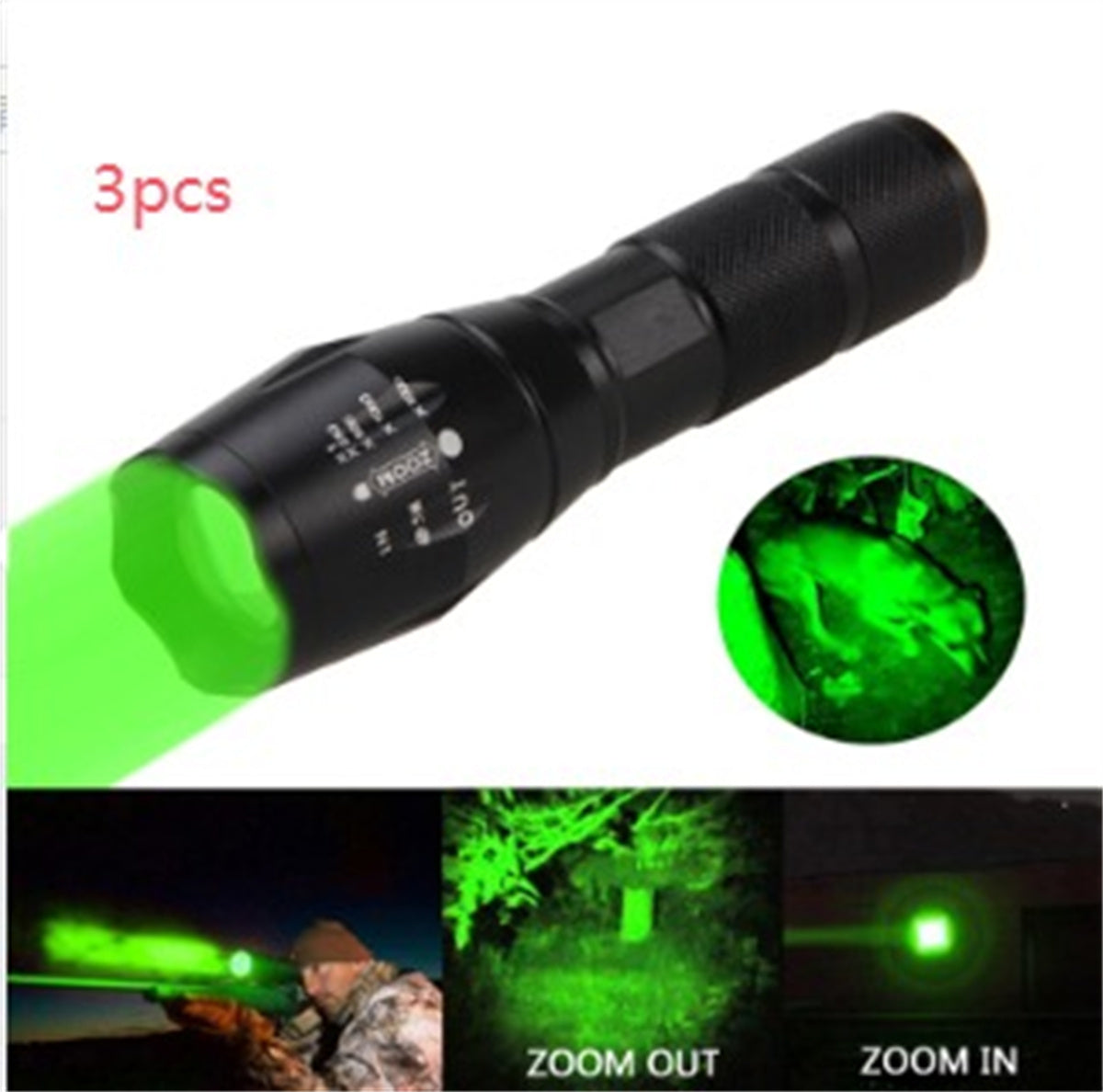 Portable Mini LED Zoom Flashlight Torch