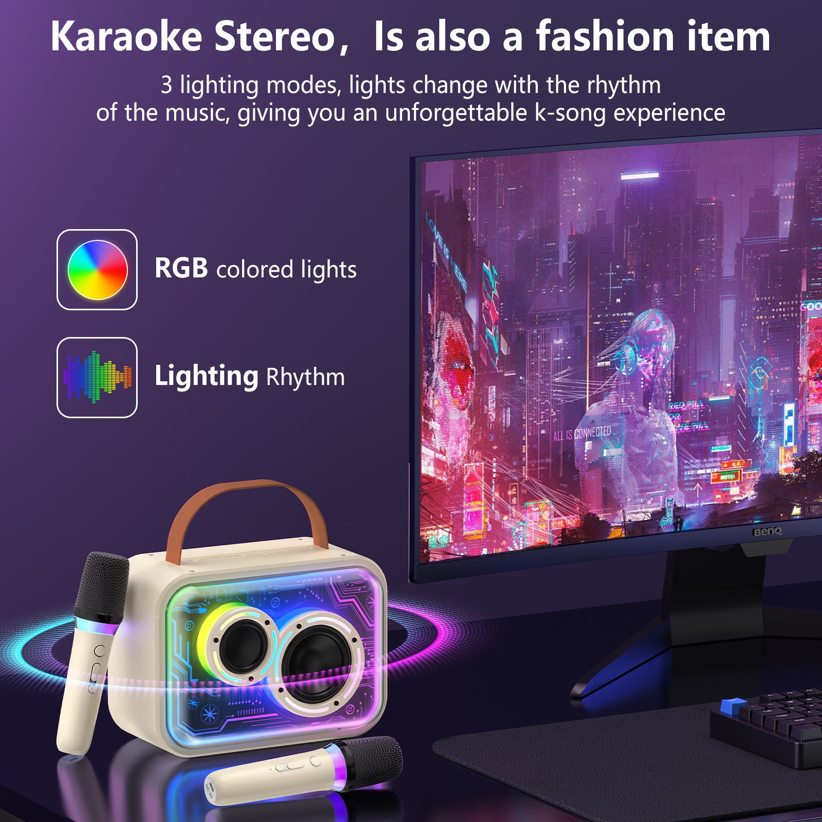 JYX D30 Karaoke mit Bluetooth und Lichtern