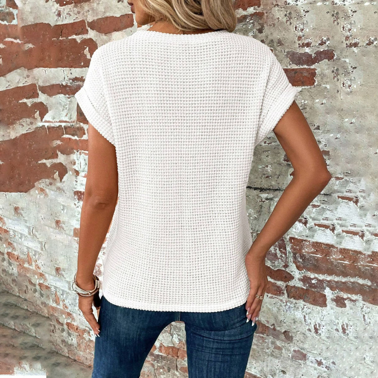 Women’s Waffle Knit Crew Tee