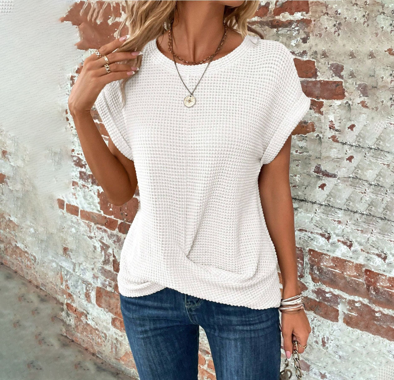 Women’s Waffle Knit Crew Tee
