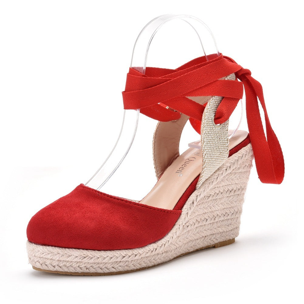 Bohemian Round Toe Platform Wedges